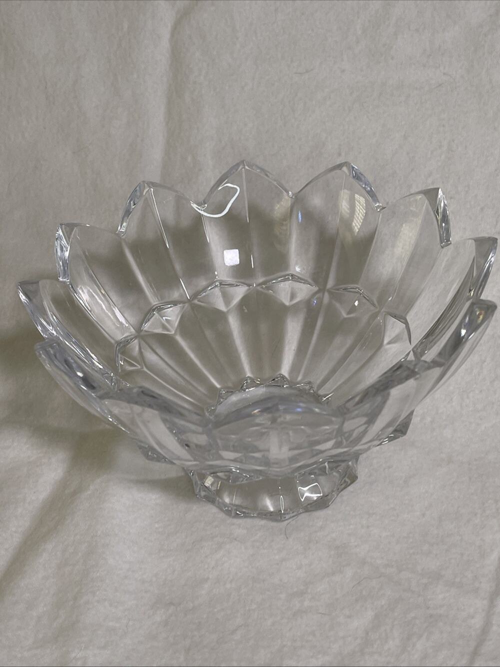 Mikasa Lead Crystal Diamond Point Footed Bowl 7”